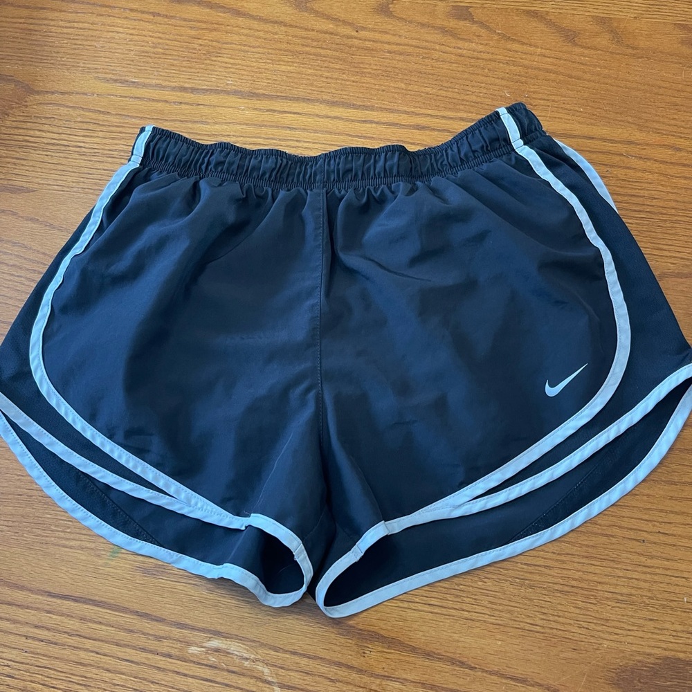 Nike Women's Black and White Athletic Shorts